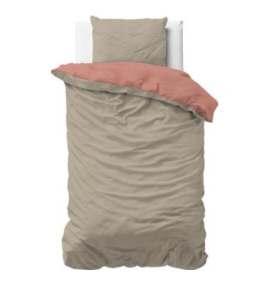 Gultas veļas komplekts DOUBLE FACE, rozā/brūns