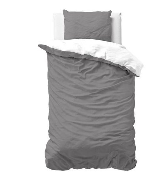 Gultas veļas komplekts DOUBLE FACE, balta/pelēka