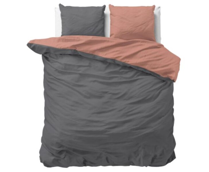 Gultas veļas komplekts DOUBLE FACE, antracīta/rozā
