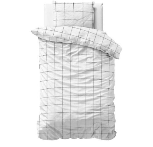 Gultas veļas komplekts DEEP CHECK (balts)